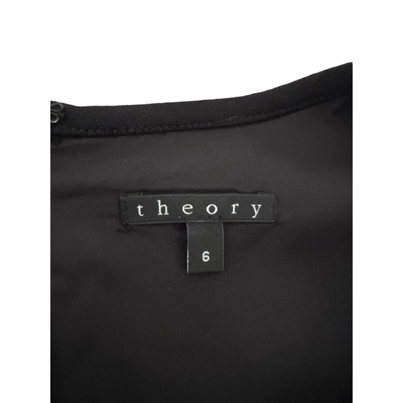 Theory Womens Sheath Dress Short Sleeve Black Size 6 - Picture 5 of 8